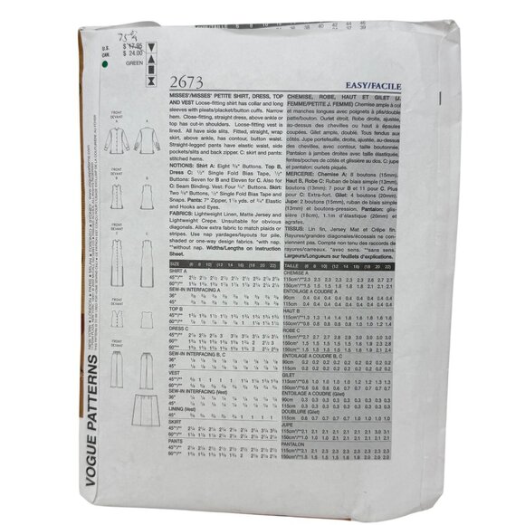 Lot 5 Vtg Vogue Patterns Sizes 12-14-16 Pants Dresses Jackets Wardrobe New Uncut - Picture 5 of 11